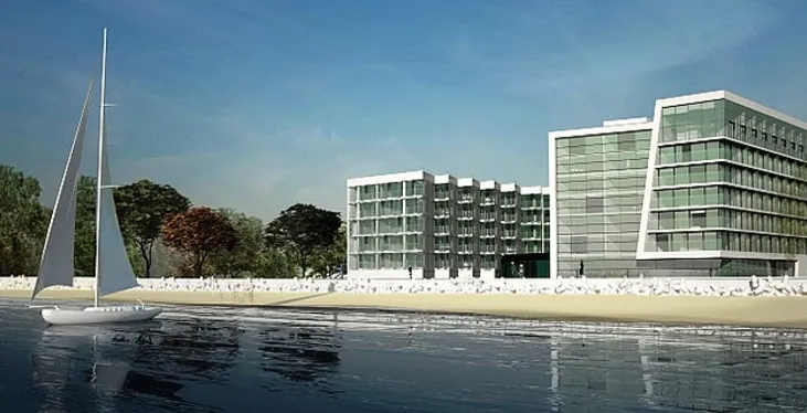 Ultra Marine: szklany hotel w kształcie parawanu powstaje na kołobrzeskiej plaży