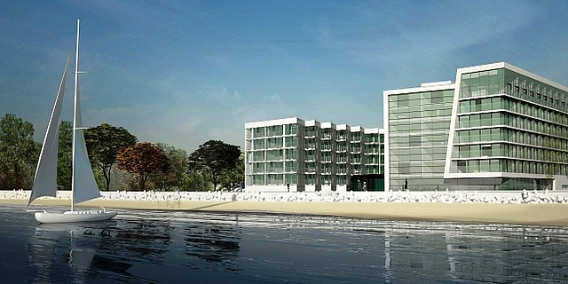 Ultra Marine: szklany hotel w kształcie parawanu powstaje na kołobrzeskiej plaży