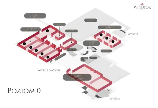 Rzut sal w Hotelu Windsor w Jachrance_Poziom 0