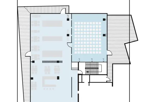 Rzut przestrzeni restauracyjno-konferencyjnej (90m2)