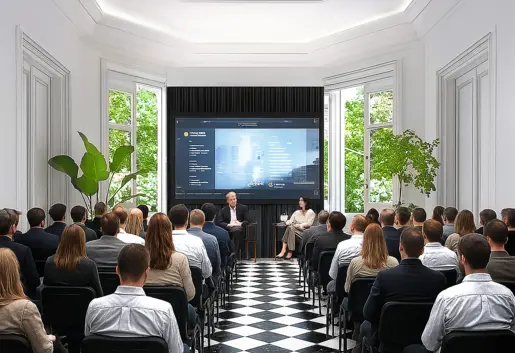 kameralna przestrzeń z wyjściem na taras z piękny ogrodem. Idealna do spotkań, konferencji i wielu innych wydarzeń