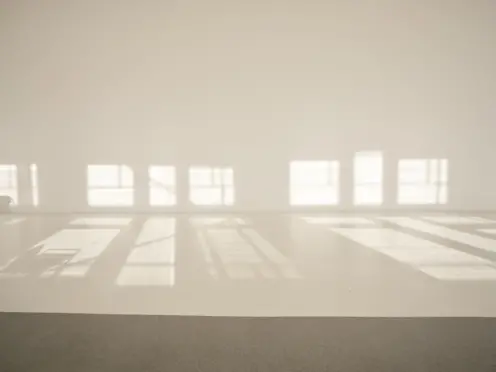 Na podłodze profesjonalnie pomalowane gumoleum