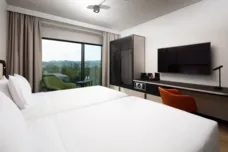 Twin Beds with Park View