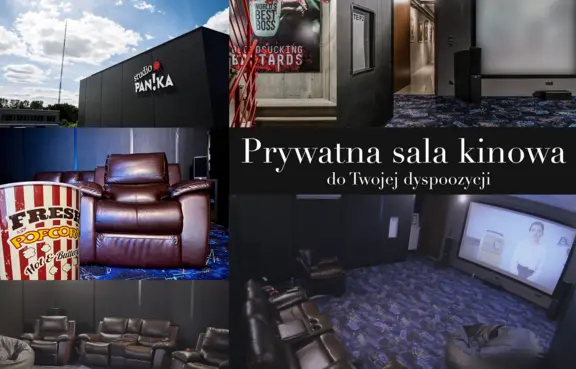 Kameralna salka kinowa wewnątrz studia