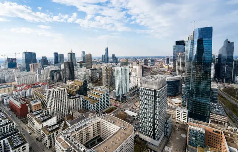 WE EVENT - Sale konferencyjne i szkoleniowe Warsaw Trade Tower WTT Widok z 32 piętra