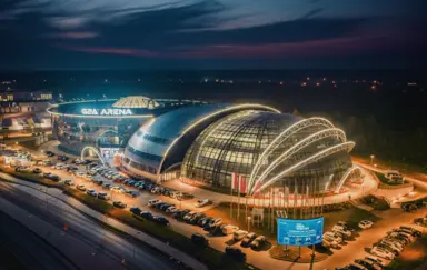 Zen.com Expo Rzeszów Jasionka widok nocą