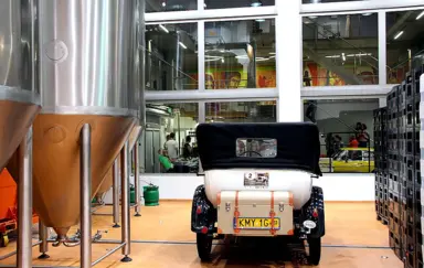 Bieszczadzka Wytwórnia Piwa Ursa Maior Uherce Mineralne Nietypowa oprawa imprez - widok z części produkcyjnej na konferencyjną