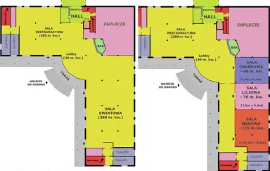 Rzut sali konferencyjnej w hotelu Monet